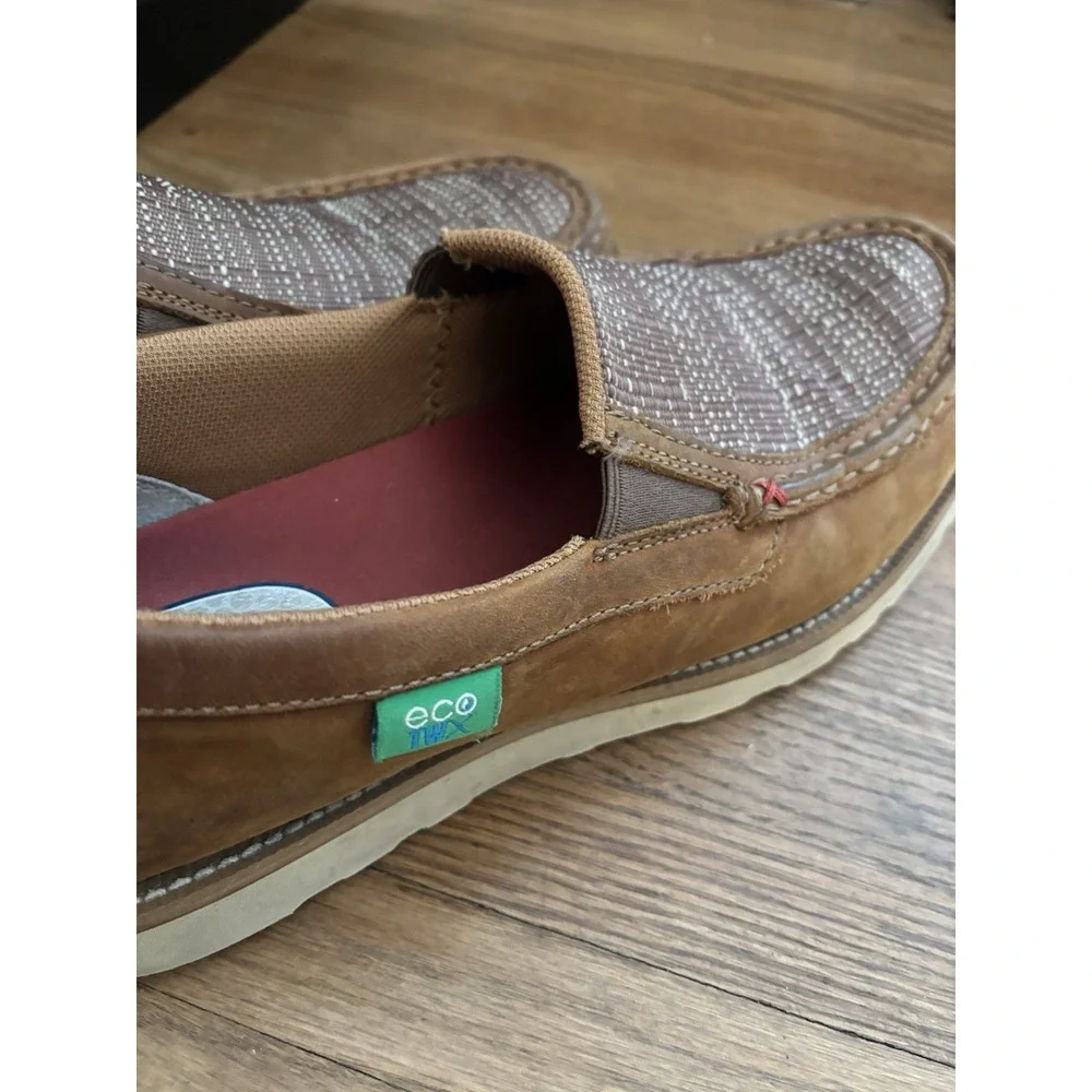Twisted X Mens ECO TWX Casual Shoes MCA0037 Slip On Size 11 Coffee & Saddle Tan